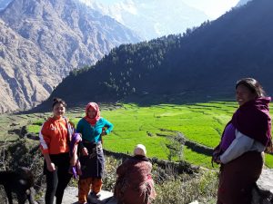 Women in Upper Narchyang Village in Annapurna Gaupalika Myagdi Nepal. Global Nutrition Empowermentprovides Agriculture pop-up trainings and Q&A sessions to our local partners upon request